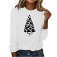 thumbnail image 2 of ICHUANYI Women's Sweatshirts Print Crew Neck Pullover Long Sleeve Casual Shirts Valentine's Day Christmas Dog Paw Heart Print Blouse Top, 2 of 4