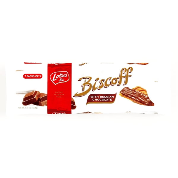 Lotus Biscoff with Belgian Chocolate Cookies 5.4 oz Bags Pack of 6