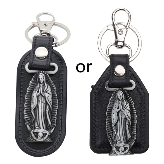 Necvior Christian Keychain Metal Holy Women Catholic Pendant Religious Ornament for Handmade DIY Car for Key Ring Gift Supplies