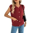 thumbnail image 3 of Womens Sleeveless Sweater Vest Crochet Button Down Cardigan Vests Tops 2025 Trendy Summer Casual Outfits Red L, 3 of 9