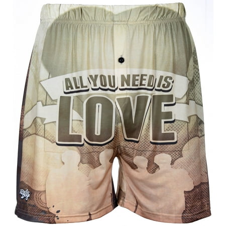 Men's Boxer Shorts Underwear by Brief Insanity The Beatles All You Need Is (Best Affordable Men's Underwear)