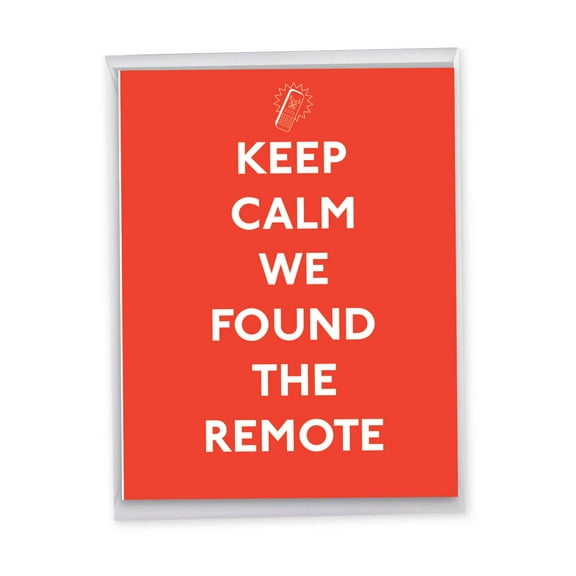 1 Large Funny Father's Day Greeting Card (8.5 x 11 Inch) - Keep Calm Remote Dads Day J7221