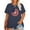 Y-Dark Blue, variant on XCHQRTI 4th of July Daisy Women Plus Size Tshirts Graphic USA Casual Tees