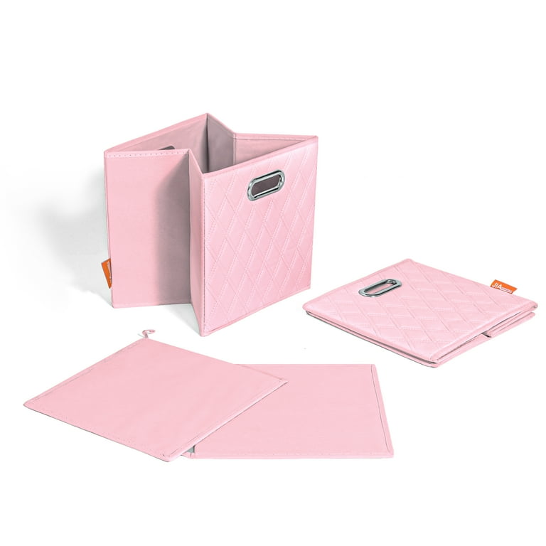 File Storage Organizer Boxes with Lids - Pink