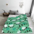 thumbnail image 5 of Bingfone Sheep Zzz Print Flannel Fleece Blanket Throw Blanket for Bed,Sofa,Couch,Travel,Camping(60"x50" ), 5 of 8