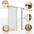 thumbnail image 5 of 48" x 80" (Double 24") Arch Top 2 Panel Pocket Doors with Soft Close, Molded Solid Core Door Panels & Pocket Doors Hardware & Frames, Bathroom Door, Bedroom Door, Pre-finished & Paintable, White, 5 of 7
