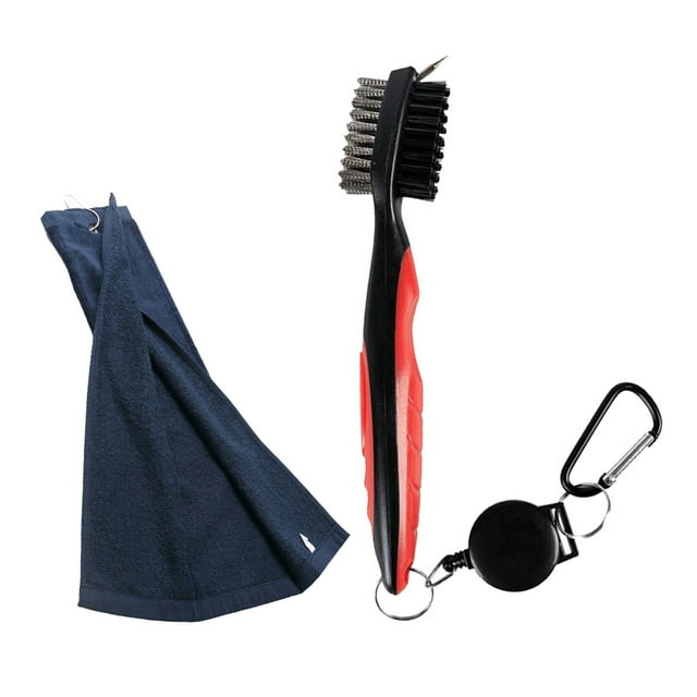 Amdohai Golf Club Brush and Towel Kit Golf Club Cleaner With Loop