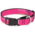 thumbnail image 1 of buckle-down young wild and free pink white blue yellow with green dog collar, 1 of 1