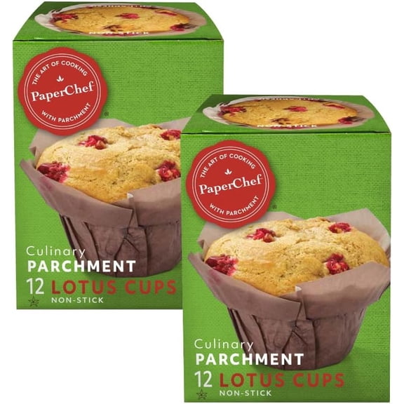 Parchment Lotus Baking Cups - Easy Release, Non-Stick Paper - Decorative Baking Cups, Perfect for Parties, Weddings, and Holidays - 12 count - 2 Pack