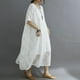 thumbnail image 4 of Vestido elegante de encaje floral para mujer, holgado, hasta media pantorrilla, cuello redondo y mangas cortas, 4 of 8