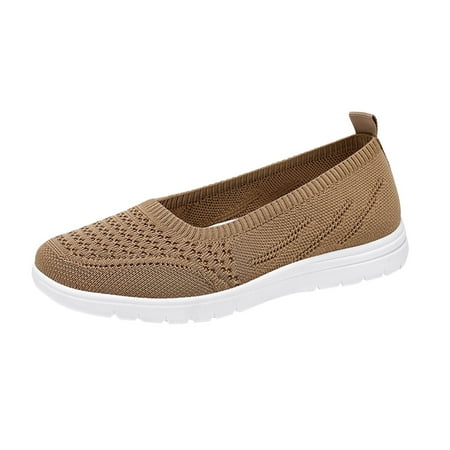 

fukaraa Womens Athletic Walking Shoes Non Slip Running Shoes for Women Laceless Breathable Lightweight Mesh Shoes