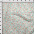 thumbnail image 3 of oneOone Viscose Chiffon Aquamarine Green Fabric Stripe|Leaves & Floral Artistic Dress Material Fabric Print Fabric By The Yard 42 Inch Wide, 3 of 4