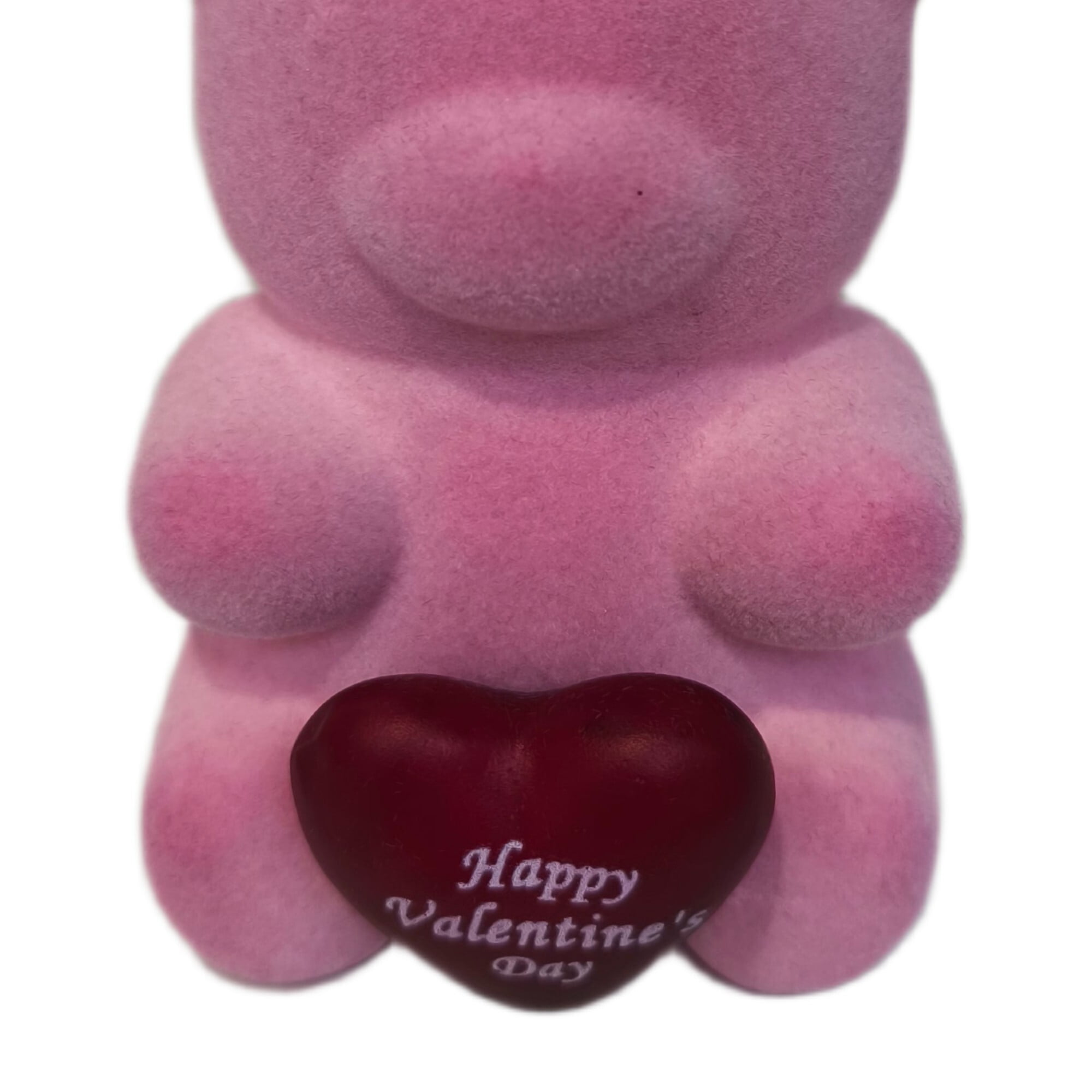 Valentine's Day Small Flocked Pink Bear Decor, 4 in, by Way to Celebrate