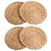 thumbnail image 3 of kilofly Natural Water Hyacinth Weave Placemat Round Braided Rattan Tablemats 11.8 inch x 4pc, 3 of 10