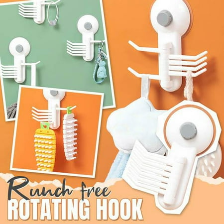 

niuredltd hook kitchen punching seamless adhesive paste wall hook rotating bathroom hook multi-purpose branch hook rotating rotating kitchenï¼dining & bar