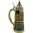 thumbnail image 2 of German Beer Stein 2 liter tankard, beer mug Limited Edition 2020 Tyrolean folk heroes, blue, unpainted with pewter lid, 2 of 3