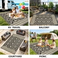 thumbnail image 4 of Kzaei Waterproof Outdoor Rug, 5'x8' Reversible Plastic Camping Area Rugs, Black & Brown, 4 of 8