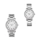 thumbnail image 3 of 2 PCS Relojes de plata pareja reloj de pulsera reloj moderno relojes de amante creativo, 3 of 8