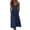 Navy, variant on Ayolanni Sleeveless Dresses for Women Crew Neck Solid Button Maxi Slip Dress Cotton Ruched Waist Cami Casual Beach Sundress with Pockets Green L