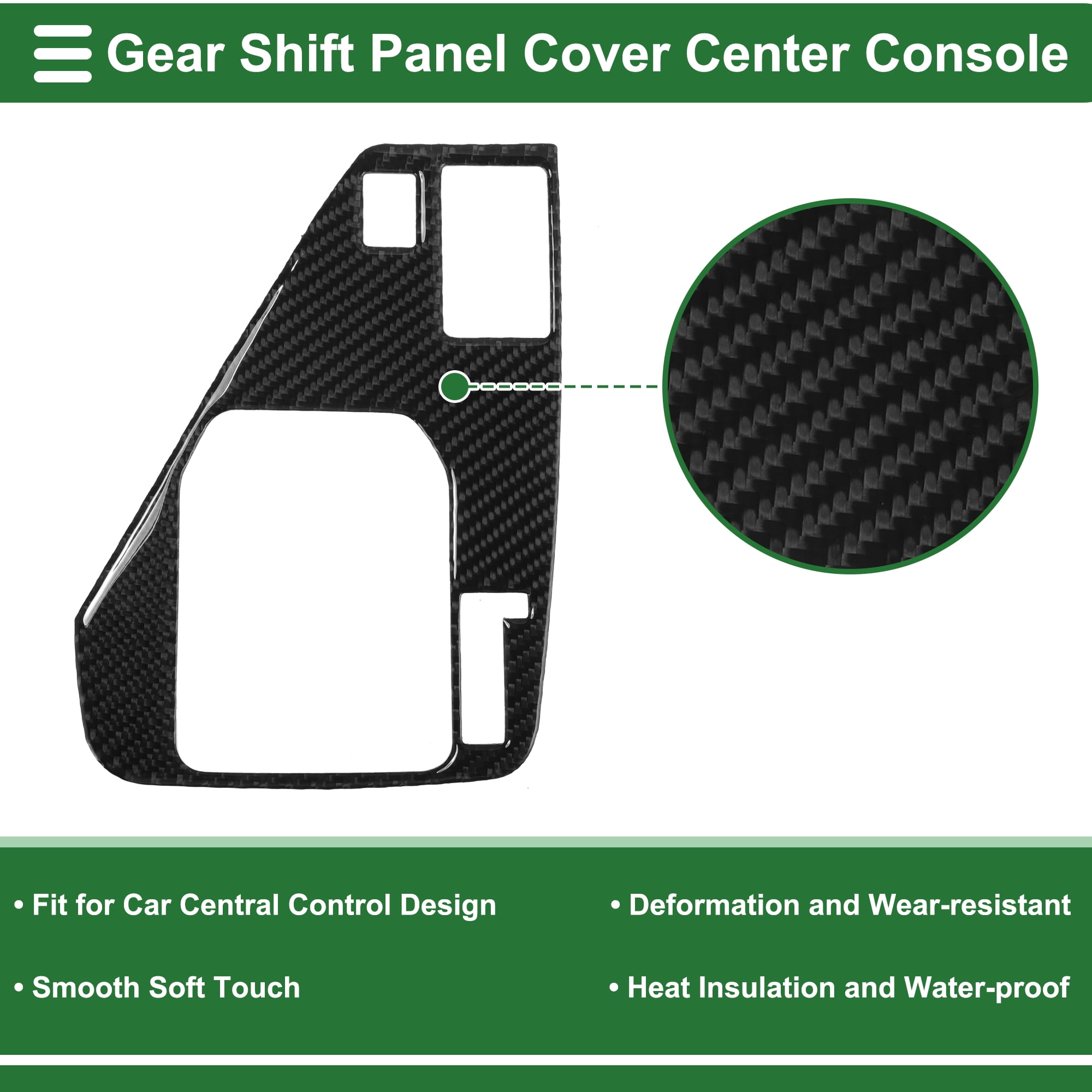 Unique Bargains Carbon Fiber Gear Shift Knob Button Cover for Subaru Crosstrek 2024 Console Gear Panel Decal Trim Sticker Interior Accessories Carbon Fiber Black