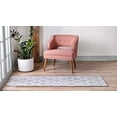 thumbnail image 3 of Unique Loom 3146421 2 ft. x 8 ft. 8 in. Rounded Trellis Frieze Runner Rug, Light Gray, 3 of 5
