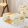thumbnail image 6 of Homewish Golden Retriever Animal Zipper Twin Comforter Sets with Fitted Sheet and 2 Pillowcases,Dog Paws Bone Zipper Bedding Set,Yellow,Reversible,4pcs, 6 of 8