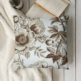 thumbnail image 3 of SHANXI Brown and White Flowers Pillow CoversVintage Brown Flowers Throw Pillowcase Decorative Morden Floral Outdoor Cushion Cover for Patio Sofa Bedroom Indoor Outdoor Party 18x18in, 3 of 5