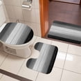 thumbnail image 4 of Black Gray Bath Mat 3 Piece Bathroom Rug Set, Farmhouse Vintage Gradient Wooden Plank Non Slip Bath Rug Contour Mat and Toilet Lid Cover, Absorbent Shower Mats Soft Bath Rugs and Mats Sets, 4 of 8