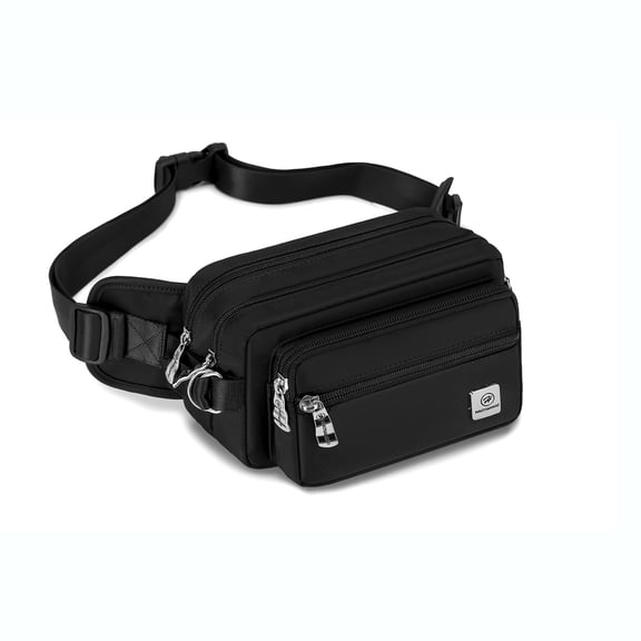 Fanny Packs for Women Men, Trendy Nylon Waist Bag Crossbody Sling Bag with Multiple Pockets, Adjustable Strap for Travel Workout Casual