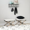 thumbnail image 3 of Linon Ashburn Indoor Boho Backless Metal Campaign Accent Stool, Black/Neutral, 3 of 10