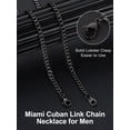 thumbnail image 5 of Suplight Cuban Link Chain for Men Women, Stainless Steel Black Waterproof Miami Curb Cuban Chain Necklace, 3mm 14 Inch Hip Hop Mens Jewelry Gifts for Son Birthday, 5 of 8