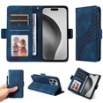 thumbnail image 1 of Funda GANGXUN para iPhone 16 Pro con diseño acolchado elegante, cuero PU, protección total y ajuste preciso, 1 of 5