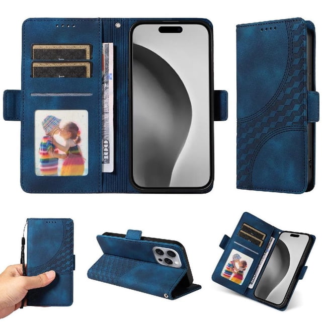 Funda GANGXUN para iPhone 16 Pro con diseño acolchado elegante, cuero PU, protección total y ajuste preciso