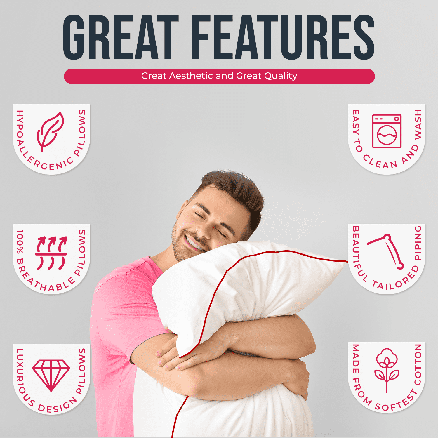 Empyrean Bedding Bed Pillows for Sleeping - Premium Pillows King Size Set of 2, 20 x 36 inches