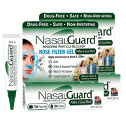 NasalGuard Airborne Particle Blocker Gel | Filters & Helps Block Pollen, Dust & Irritants | Indoor & Outdoor Use, Travel & Work | Drug-Free, Alcohol-Free | 150+ Uses (Cool Menthol, 3g, Pack of 2)