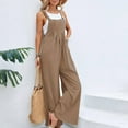 thumbnail image 2 of Rutainlusire Women's Vacation Jumpsuit with Pockets Summer Casual Solid Color Sleeveless Suspender Jumpsuit, 2 of 6