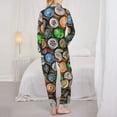 thumbnail image 5 of Junzan Beer Caps Print Womens Pajama Sets,Long Sleeve Button Down For Women Pjs 2 Piece, 5 of 9