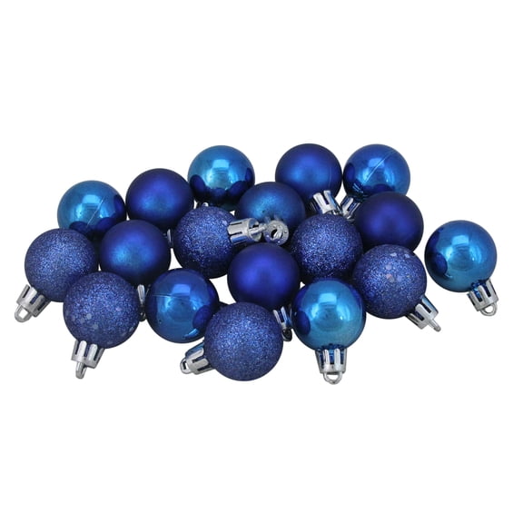 Northlight 18ct Shatterproof 4-Finish Christmas Ball Ornament Set 1.25" - Blue