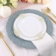 thumbnail image 6 of BalsaCircle 24 Dusty Blue 14" Metallic Acrylic Wooden Textured Round Baroque Plastic Charger Plates, 6 of 8