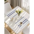 thumbnail image 5 of Beige Stripe Placemats Set of 6, Modern Abstract Art Navy Blue Striped Rustic Placemats for Dining Table, Place Mats for Kitchen Tabletop, Waterproof Wipeable Dining Table Mats Set, 5 of 9