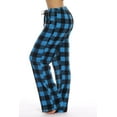 thumbnail image 2 of Just Love Buffalo Plaid Plush Pajama Pant (Buffalo Plaid Turquoise / Black, X-Small), 2 of 3