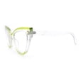 thumbnail image 6 of Oversized Thick Cat Eye Blue Light Filter Magnifying Reading Glasses [+2.0 - Clear Green Glitter], 6 of 8