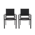 thumbnail image 2 of Modern Outdoor Dining Chairs Set of 2 with Aluminum Frame and Weather Resistant Mesh Seating for Patio, Garden, or Backyard, 2 of 9