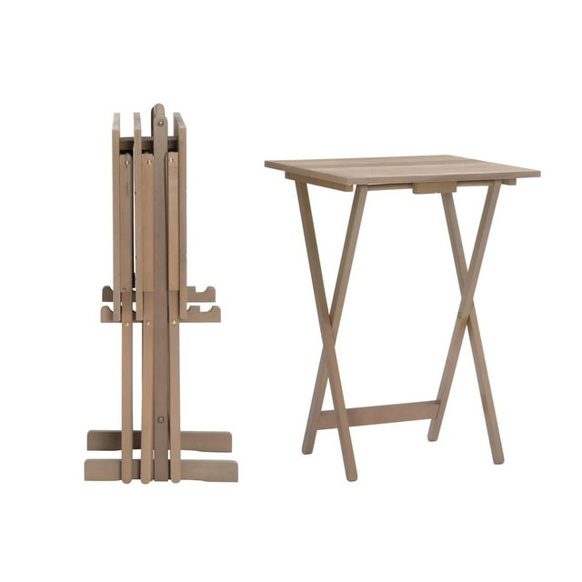 Smyth Gray Acacia Tray Table Set