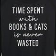 thumbnail image 3 of Instant Message - Time Spent With Books Cats - Women's Lightweight French Terry Long Sleeve Shirt, 3 of 6