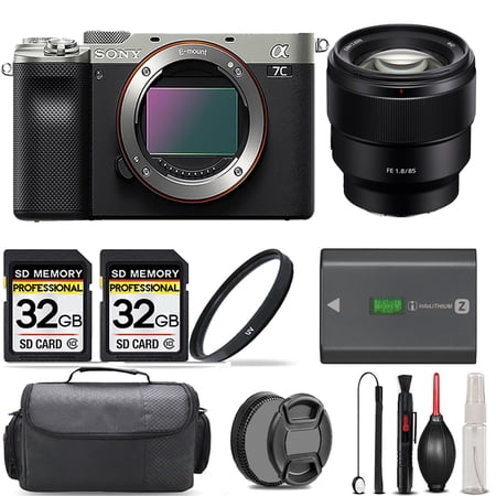 Sony a7C Camera (Silver) + 85mm f/1.8 Lens + UV Filter + 64GB + Handbag And More!