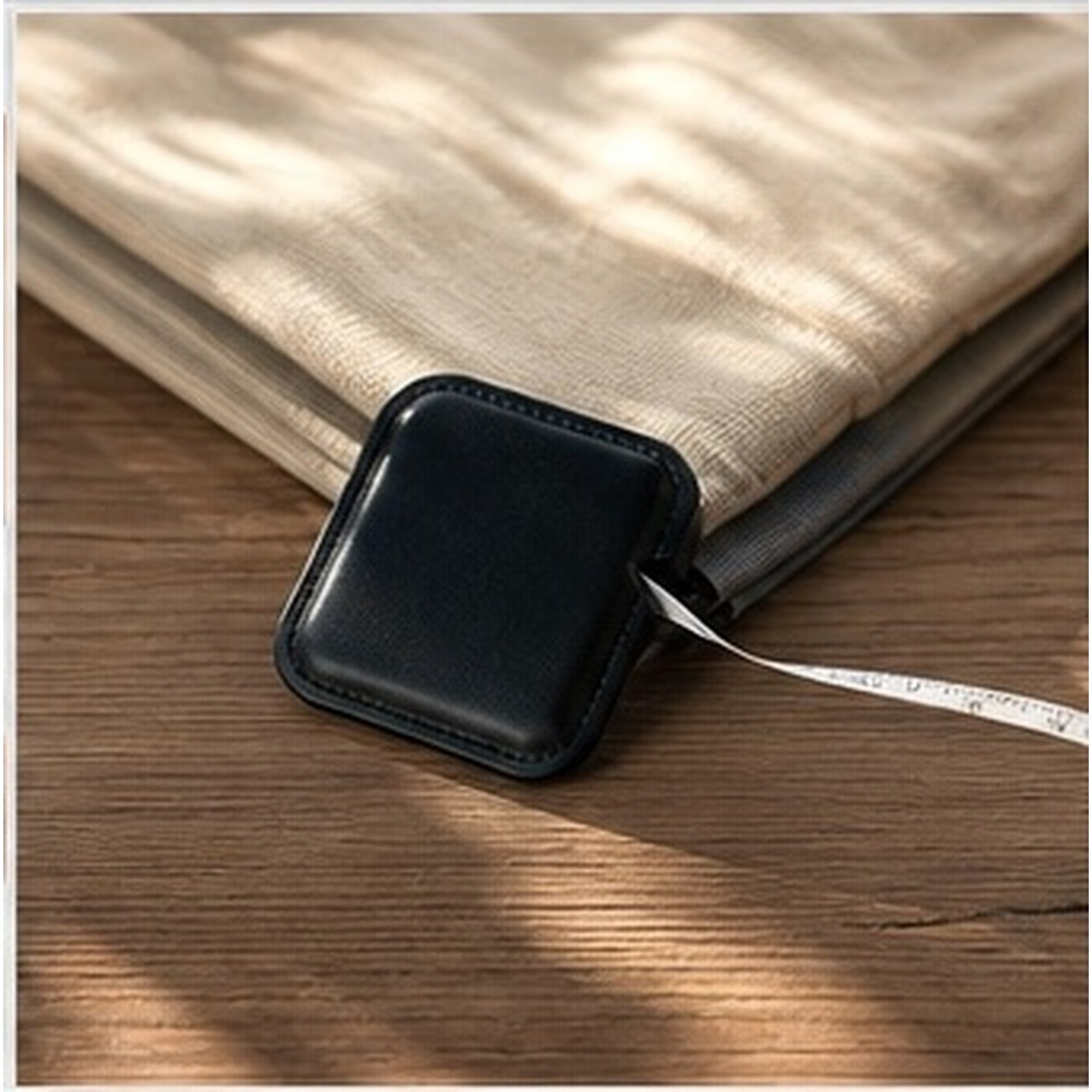 NICERIO Portable Sewing Tape Measure in Black Cowhide for DIY Projects with Lightweight Design