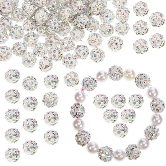 100 Pcs Diamond Beads Rhinestones Craft Beads Bracelet Charms Bracelet Spacers Beads For Crafts