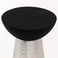 thumbnail image 5 of Modern Accent Side Table with Silver Hammered Metal Base & Matte Black Bowl Top – Decorative Round End Table for Living Room, Bedroom, or Entryway, 5 of 7