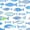 Cyan/Blue, variant on Fishes Wallpaper Peel and Stick Blue Fish Contact Paper White Blue Floral Wallpaper Boho Waterproof Self-Adhesive Wall Covering for Bedroom Kitchen Countertop Desk Cabinets Decor 17.4" x 118"